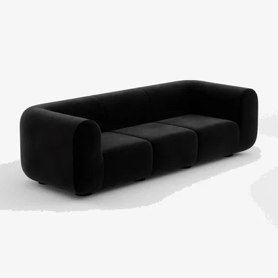 Tom Dixon Tom Dixon - PLUMP 3-Seater Sofa - Configuration 2 - Black (Kvadrat Gentle 0193)