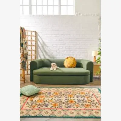 Urban Outfitters Armand Green Three-Seater Storage Sofa - Green L: 216cm x W: 96cm x H: 73cm at Urban Outfitters