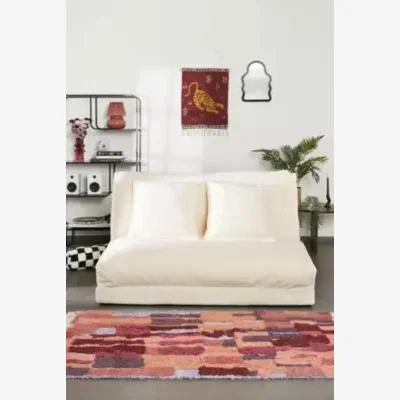 Urban Outfitters Keoni Cream Two-Seater Boucle Sofa Bed - White ALL at Urban Outfitters