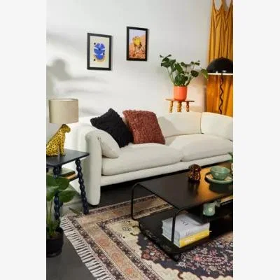 Urban Outfitters Colleen Off-White Three-Seater Sofa - White ALL at Urban Outfitters