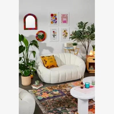 Urban Outfitters Felicity Two-Seater Sofa - White ALL at Urban Outfitters