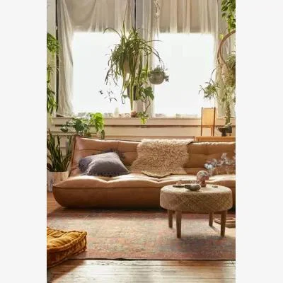Urban Outfitters Greta Faux Leather XL Sofa Bed - Brown ALL at Urban Outfitters