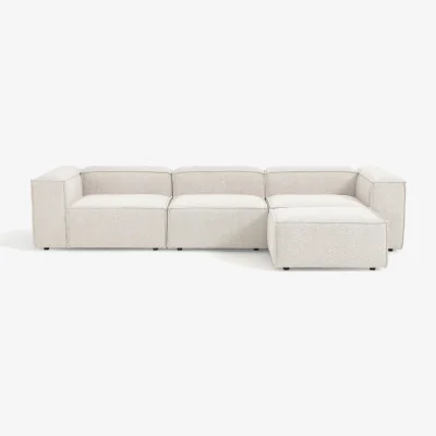Westwing Bouclé Modular Sofa Lennon (4-seater) with Ottoman (left/right)