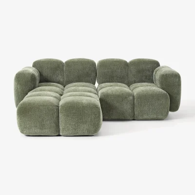 Westwing Modular Sofa Tayla (3-seater) with Ottoman (left/right)
