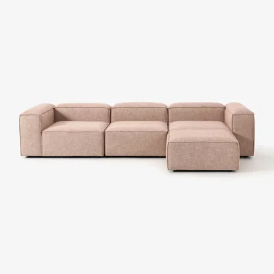 Westwing Linen Blend Modular Sofa Lennon (4-seater) with ottoman (left/right)