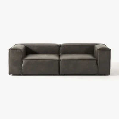 Westwing Modular Recycled Leather Sofa Lennon (3-seater)