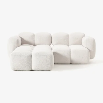 Westwing Bouclé Modular Sofa Tayla (3-seater) with Ottoman (left/right)