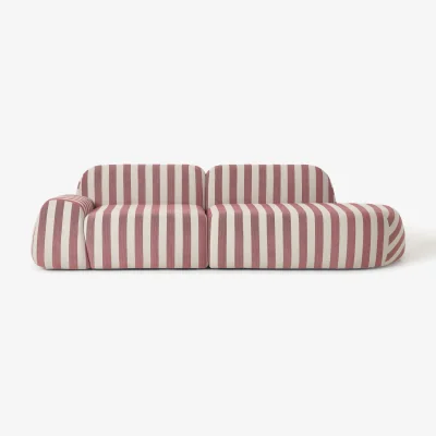 Westwing Modular Striped Chaise Wolke (3-seater)