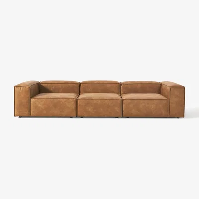Westwing Modular Recycled Leather Sofa Lennon (4-seater)