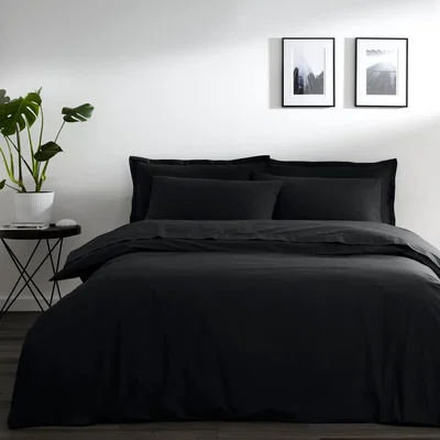 Dunelm Pure Cotton Duvet Cover Black
