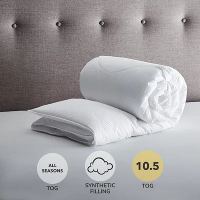 Dunelm Fogarty Light & Lofty Warm Waffle 10.5 Tog Duvet White