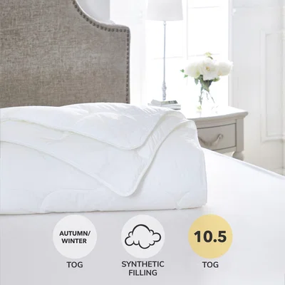 Dunelm Dorma Satin Touch 10.5 Tog Duvet White