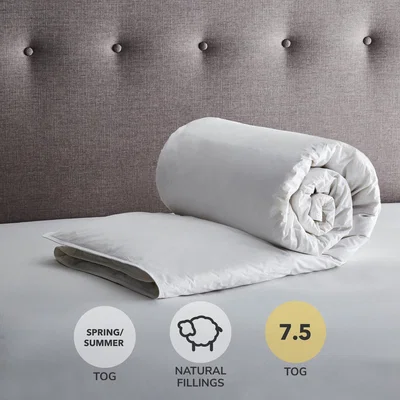 Dunelm Fogarty Anti Bacterial White Goose Feather and Down 7.5 Tog Duvet White