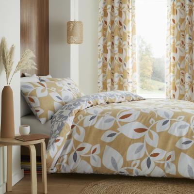 La Redoute Inga Leaf Ochre Easycare Duvet Set