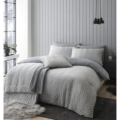 La Redoute So Soft Velvet Touch Zig Zag Pinsonic Duvet Set