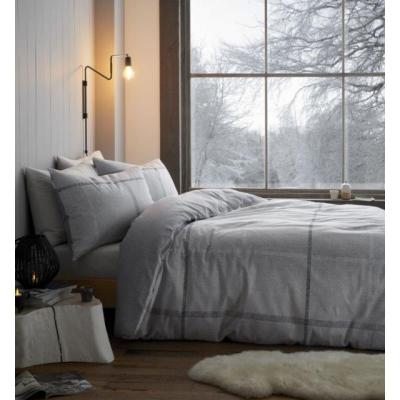 Downtown Catherine Lansfield Berwick Tweed Brushed Grey Duvet Set