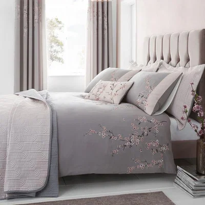 Downtown Catherine Lansfield Signature Blossom Grey Duvet Set