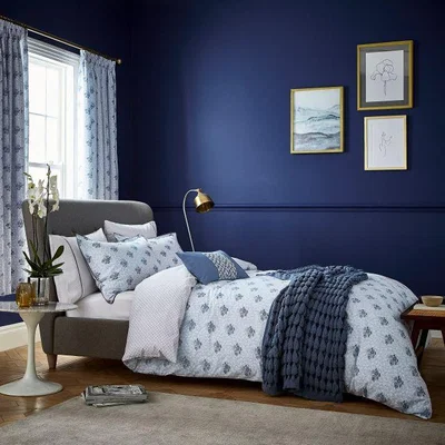 Downtown Fable Fleur Ink Blue Duvet Set