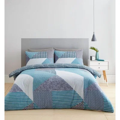 Downtown Catherine Lansfield Larsson Geo Teal Duvet Set