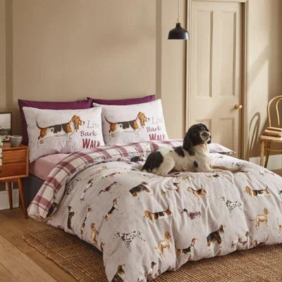 Downtown Catherine Lansfield Country Dogs Duvet Set