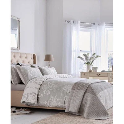 Downtown Laura Ashley Josette Dove Grey Duvet Set
