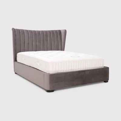 Barker and Stonehouse Cordette 180cm Bed With Lift Up, Grey | Super King | Barker & Stonehouse