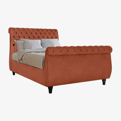 Furniture Village Churchill High Foot End Ottoman Bed Frame - Super King - Austin Rust