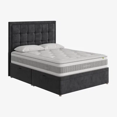 Furniture Village Mammoth - Prestige Plus 4000 Side Ottoman Divan Set - Super King - Grey