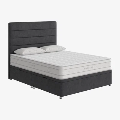 Furniture Village True Gel 7500 Side Ottoman Divan Set - Super King - Black