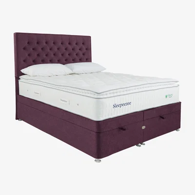 Furniture Village Sleepeezee - Natural Touch 3000 Pillowtop End Ottoman Divan Set - Super King - Purple