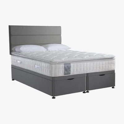 Furniture Village Sealy - Latex Pillow Top 1400 Ottoman Set - Super King - Grey