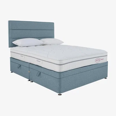 Furniture Village Sleepeezee - Memory Touch Ortho Side-lift Ottoman Divan Set - Super King - Blue
