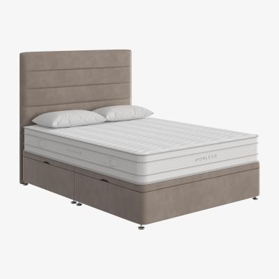 Furniture Village True Gel 7500 Side Ottoman Divan Set - Super King - Grey