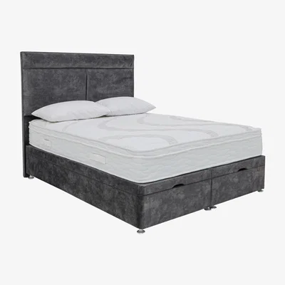 Furniture Village Sleep Story - Latex 3400 End Lift Ottoman Divan Set - Super King - Black