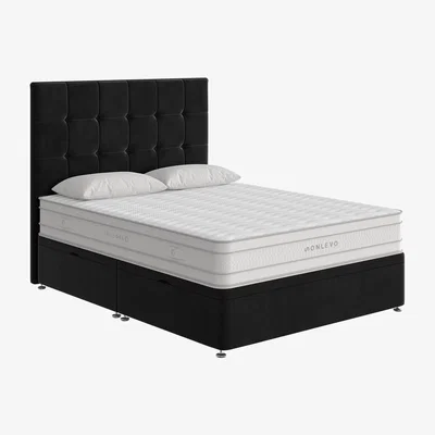 Furniture Village True Gel 10000 Side Ottoman Divan Set - Super King - Black