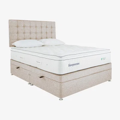 Furniture Village Sleepeezee - Natural Touch 2000 Pillowtop Side Ottoman Divan Set - Super King - Cream