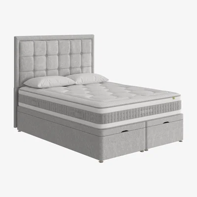 Furniture Village Mammoth - Prestige Plus 4000 End Ottoman Divan Set - Super King - Silver
