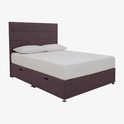 Furniture Village TEMPUR - Cloud Prime Side Ottoman Divan Set - Super King - Purple