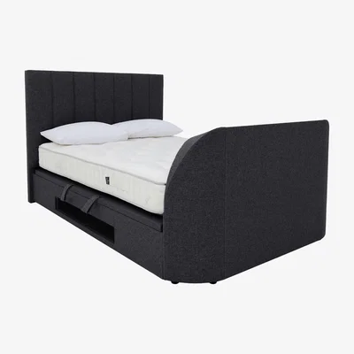 Furniture Village Aramis TV Ottoman Bed Frame - Super King - Slate Grey