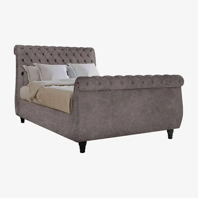Furniture Village Churchill High Foot End Ottoman Bed Frame - Super King - Marble Steel