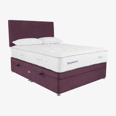 Furniture Village Sleepeezee - Natural Touch 3000 Side Ottoman Divan Set - Super King - Purple