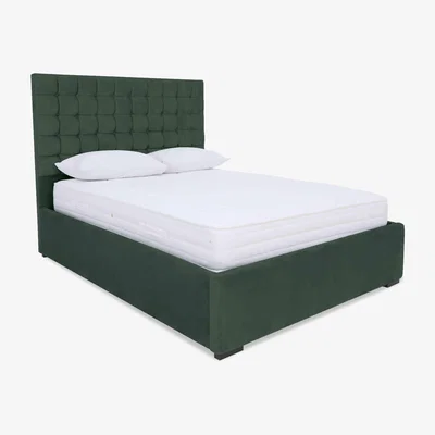Furniture Village Sleep Story - Dice Ottoman Bed Frame - Super King - Plush Emerald