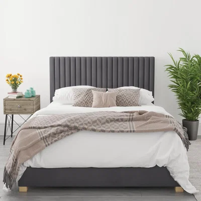 Furniture123 Piccadilly Super King Size Ottoman Bed in Grey Velvet