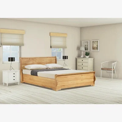 Oak&More Windsor Solid Oak Sleigh Ottoman Super King Size Bed