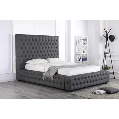 Oak&More Stamford Grey Fabric Ottoman Super King Size Bed