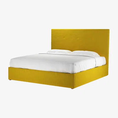 Sofa.com Avery 130cm Super King Ottoman Bed in Canary Cotton Matt Velvet - sofa.com