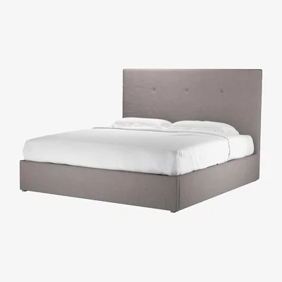 Sofa.com Perfectly Pristine Avery 130cm Super King Ottoman Bed in Pigeon Grey Easy Cotton - sofa.com