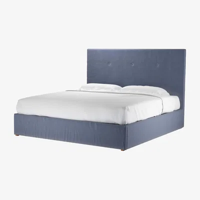 Sofa.com Perfectly Pristine Avery 130cm Super King Ottoman Bed in Sapphire Smart Velvet - sofa.com