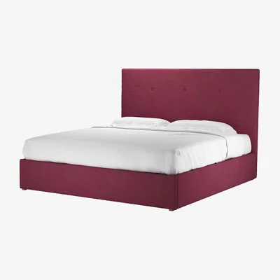 Sofa.com Avery 130cm Super King Ottoman Bed in Boysenberry Brushed Linen Cotton - sofa.com