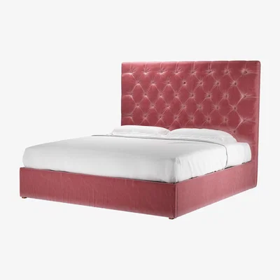 Sofa.com Rosalie 150cm Super King Ottoman Bed in Dusty Rose Cotton Matt Velvet - sofa.com